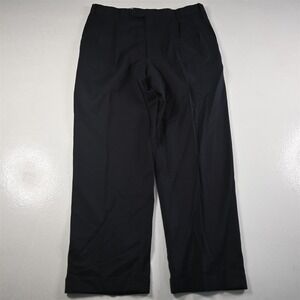 Bespoke Italy Made 34x30 Blue Birdseye 100% Wool Pleated Cuffed‎ Classic Pants